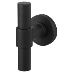 GPF8241610400-00 ZWART, HIPI DEUX+ KRUISKNOP VAST INCL. KNOPVASTZETTER OP RONDE ROZET 50X8MM