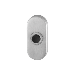 GPF982604400 RVS GEBORSTELD, BELDRUKKER OVAAL 70X32X10MM MET ZWARTE BUTTON