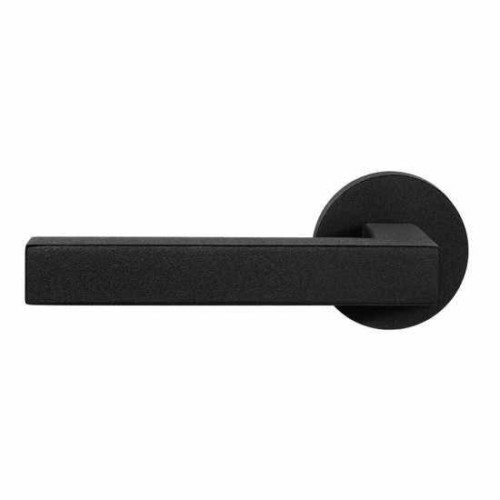GPF8216.00L/R ZAKI+ DEURKRUK OP RONDE ROZET ZWART, 50X8MM