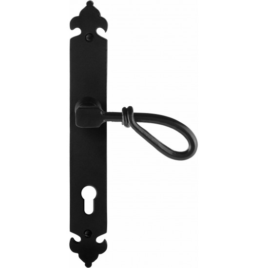 GPF6255.60R SMEEDIJZER ZWART SULA DEURKRUK OP LANGSCHILD PC85, 291X41X