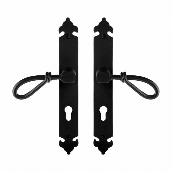 GPF6255.60 SMEEDIJZER ZWART SULA DEURKRUK OP LANGSCHILD PC72, 291X41X4