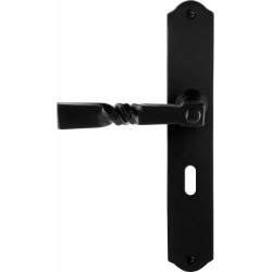 GPF6245600201-22 SMEEDIJZER ZWART, NOKKA DEURKRUK OP SCHILD SMEEDIJZER ZWART 238X41X4MM LINKS-/RECHTSWIJZEND