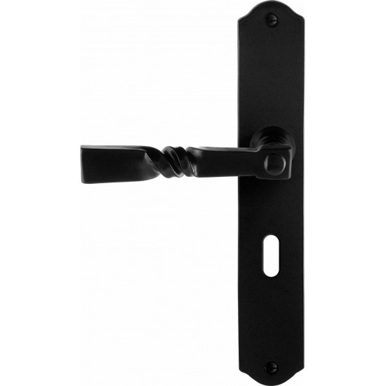 GPF6245.60L/R SMEEDIJZER ZWART NOKKA DEURKRUK OP SCHILD BB56, 238X41X4