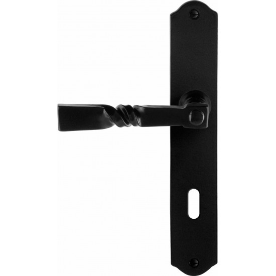 GPF6245.60L/R SMEEDIJZER ZWART NOKKA DEURKRUK OP SCHILD BB72, 238X41X4