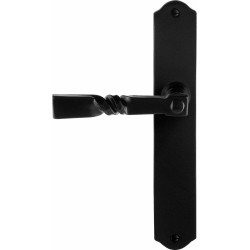 GPF6245600200-22 SMEEDIJZER ZWART, NOKKA DEURKRUK OP SCHILD SMEEDIJZER ZWART 238X41X4MM LINKS-/RECHTSWIJZEND