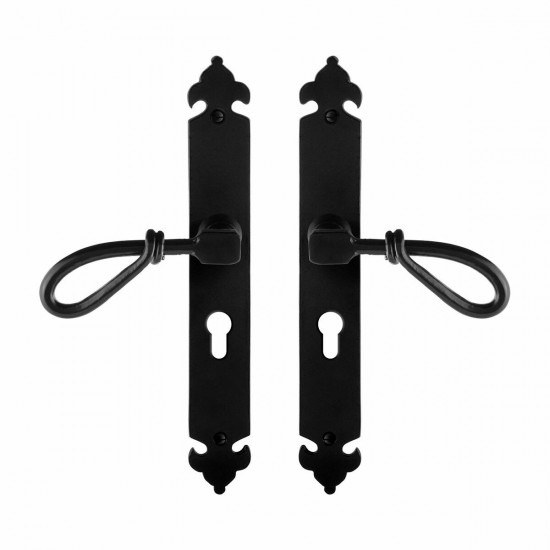 GPF6255.60 SMEEDIJZER ZWART SULA DEURKRUK OP LANGSCHILD PC55, 291X41X4