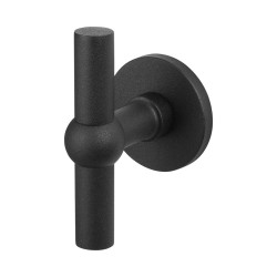 GPF8240610400-05 ZWART, HIPI KRUISKNOP OP RONDE ROZET 50X6MM, VAST INCL. KNOPVASTZETTER