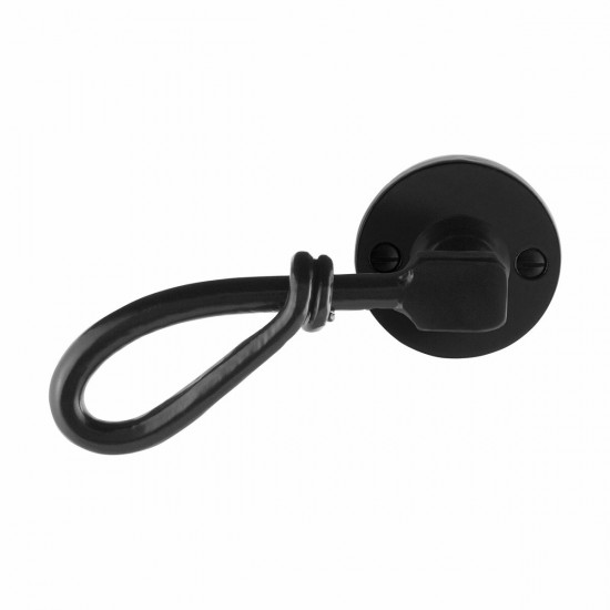 GPF6255.00L SMEEDIJZER ZWART SULA DEURKRUK OP RONDE ROZET, 53X5MM