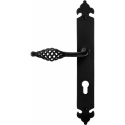 GPF6265600242-25 SMEEDIJZER ZWART, TANE DEURKRUK OP LANGSCHILD SMEEDIJZER ZWART 291X41X4MM LINKS-/RECHTSWIJZEND