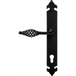 GPF6265600262-25 SMEEDIJZER ZWART, TANE DEURKRUK OP LANGSCHILD SMEEDIJZER ZWART 291X41X4MM LINKS-/RECHTSWIJZEND