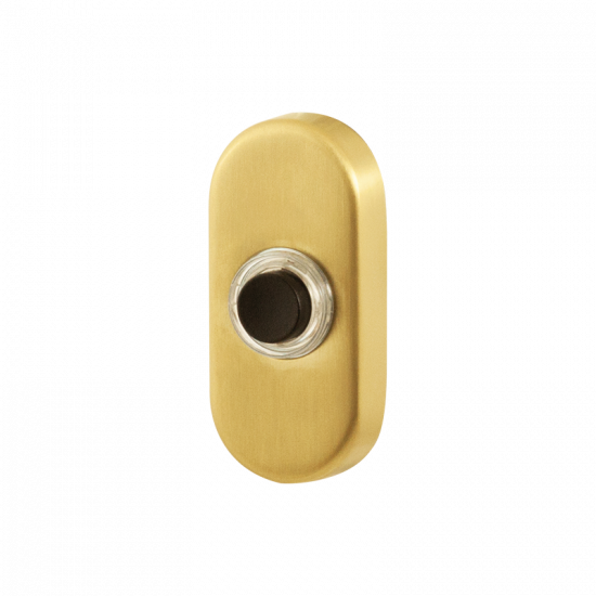 GPF9826.04P4 DEURBEL MET ZWARTE BUTTON OVAAL 70X32X10MM PVD MAT MESSIN GPF9826.04P4 DEURBEL MET ZWARTE BUTTON OVAAL 70X32X10MM PVD MAT MESSIN