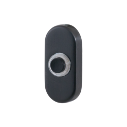 GPF9826044P1 PVD ANTRACIET, BELDRUKKER OVAAL 70X32X10MM MET ZWARTE BUTTON