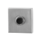GPF982602400 RVS GEBORSTELD, BELDRUKKER VIERKANT 50X50X8MM MET ZWARTE BUTTON