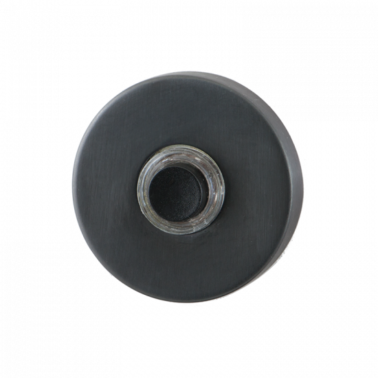 GPF9826.09P1 DEURBEL MET ZWARTE BUTTON ROND 50X8 MM PVD ANTRACIET GPF9826.09P1 DEURBEL MET ZWARTE BUTTON ROND 50X8 MM PVD ANTRACIET