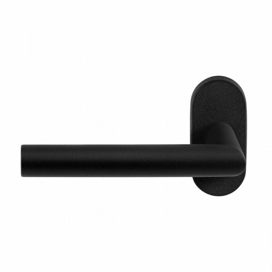 GPF8210.04L TOI DEURKRUK OP OVALE ROZET ZWART, 70X32X10MM GPF8210.04L TOI DEURKRUK OP OVALE ROZET ZWART, 70X32X10MM