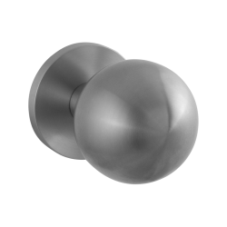 GPF982309400 RVS GEBORSTELD, KOGEL VOORDEURKNOP 70MM OP ROZET 70MM