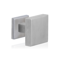 GPF982509400 RVS GEBORSTELD, VIERKANTE VOORDEURKNOP 70X70MM OP ROZET 53X53X8MM