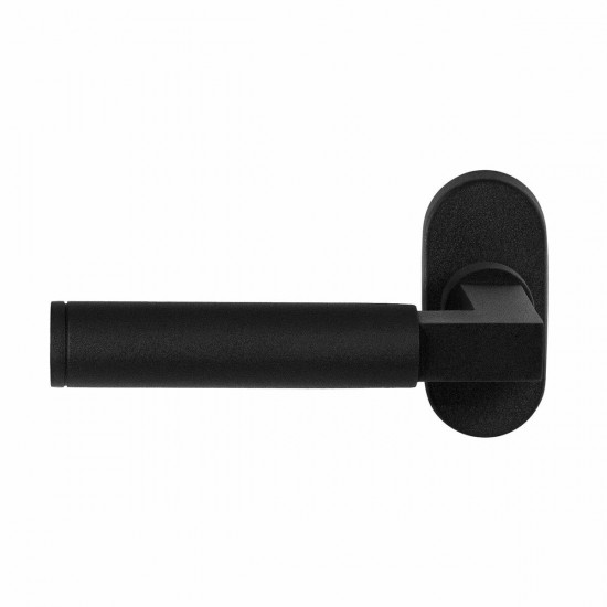 GPF8213.04L KURI DEURKRUK OP OVALE ROZET ZWART, 70X32X10MM GPF8213.04L KURI DEURKRUK OP OVALE ROZET ZWART, 70X32X10MM