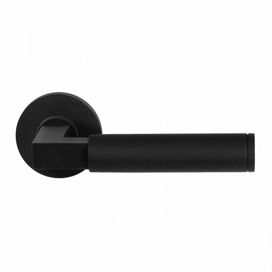 GPF8213.00 KURI DEURKRUK OP RONDE ROZET ZWART, 50X8MM GPF8213.00 KURI DEURKRUK OP RONDE ROZET ZWART, 50X8MM