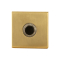 GPF9826024P4 PVD MAT MESSING, BELDRUKKER VIERKANT 50X50X8MM MET ZWARTE BUTTON