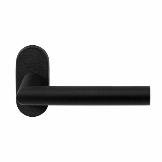 GPF8210.04 TOI DEURKRUK OP OVALE ROZET ZWART, 70X32X10MM GPF8210.04 TOI DEURKRUK OP OVALE ROZET ZWART, 70X32X10MM