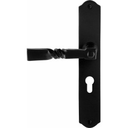 GPF6245600232-22 SMEEDIJZER ZWART, NOKKA DEURKRUK OP SCHILD SMEEDIJZER ZWART 238X41X4MM LINKS-/RECHTSWIJZEND
