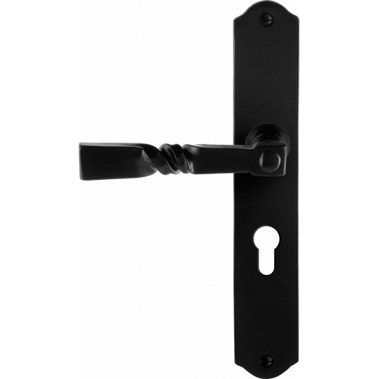 GPF6245.60L/R SMEEDIJZER ZWART NOKKA DEURKRUK OP SCHILD PC55, 238X41X4