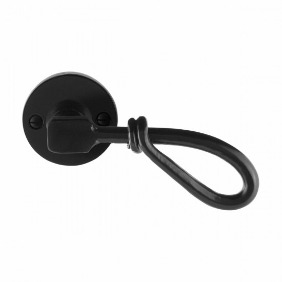 GPF6255.00 SMEEDIJZER ZWART SULA DEURKRUK OP RONDE ROZET, 53X5MM