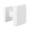 GPF882562400 WIT, VIERKANTE VOORDEURKNOP 70X70MM OP ROZET 53X53X8MM