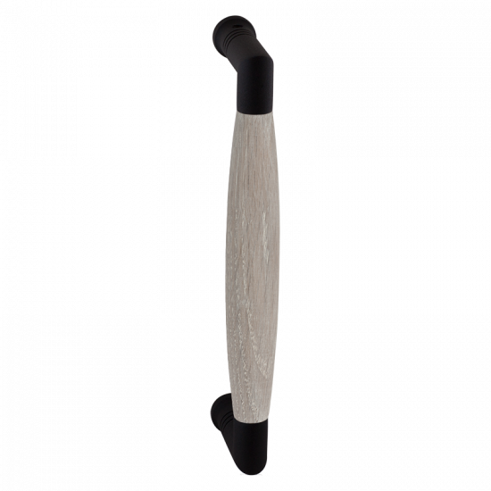 GPF8300.61B IKA DEURGREEP ZWART/EIKEN WHITEWASH HAAKS 157X60/141MM, IN GPF8300.61B IKA DEURGREEP ZWART/EIKEN WHITEWASH HAAKS 157X60/141MM, IN