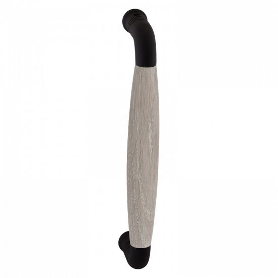 GPF8301.61A IKA DEURGREEP ZWART/EIKEN WHITEWASH GEBOGEN 130X60/114MM, GPF8301.61A IKA DEURGREEP ZWART/EIKEN WHITEWASH GEBOGEN 130X60/114MM,