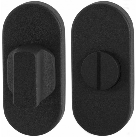 GPF8911.04 ZWART TOILETGARNITUUR OVAAL 70X32MM STIFT 5MM GROTE KNOP GPF8911.04 ZWART TOILETGARNITUUR OVAAL 70X32MM STIFT 5MM GROTE KNOP