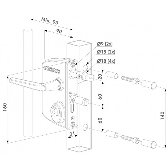 LOCINOX Industrieel Slot 60-80 mm ZILVER LOCINOX Industrieel Slot 60-80 mm ZILVER