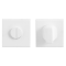 GPF891042110 WIT, TOILETGARNITUUR VIERKANT 50X50X8MM STIFT 8MM GROTE KNOP