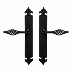 GPF6265600100-25 SMEEDIJZER ZWART, TANE DEURKRUK OP LANGSCHILD SMEEDIJZER ZWART 291X41X4MM