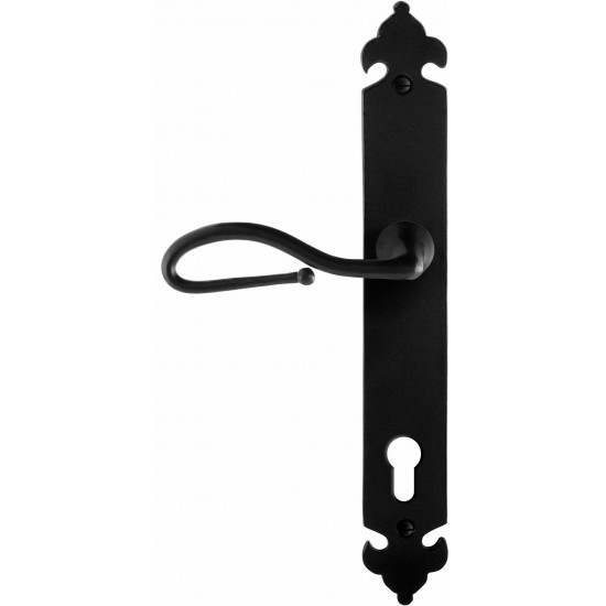 GPF6260.60L SMEEDIJZER ZWART LUMI DEURKRUK OP LANGSCHILD PC92, 291X41X