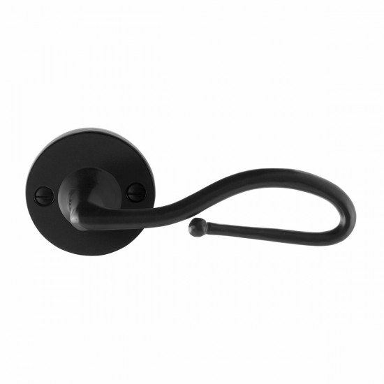 GPF6260.00 SMEEDIJZER ZWART LUMI DEURKRUK OP RONDE ROZET, 53X5MM