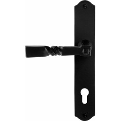 GPF6245600252-22 SMEEDIJZER ZWART, NOKKA DEURKRUK OP SCHILD SMEEDIJZER ZWART 238X41X4MM LINKS-/RECHTSWIJZEND