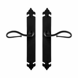 GPF6260600100-25 SMEEDIJZER ZWART, LUMI DEURKRUK OP LANGSCHILD SMEEDIJZER ZWART 291X41X4MM