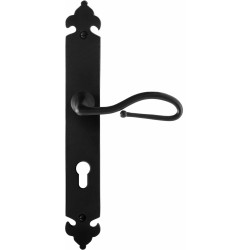 GPF6260600342-25 SMEEDIJZER ZWART, LUMI DEURKRUK OP LANGSCHILD SMEEDIJZER ZWART 291X41X4MM, RECHTSWIJZEND GPF6260600342-25 SMEEDIJZER ZWART, LUMI DEURKRUK OP LANGSCHILD SMEEDIJZER ZWART 291X41X4MM, RECHTSWIJZEND