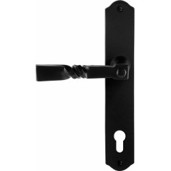 GPF6245600262-22 SMEEDIJZER ZWART, NOKKA DEURKRUK OP SCHILD SMEEDIJZER ZWART 238X41X4MM LINKS-/RECHTSWIJZEND