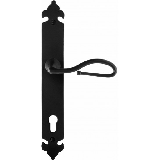 GPF6260.60R SMEEDIJZER ZWART LUMI DEURKRUK OP LANGSCHILD PC92, 291X41X