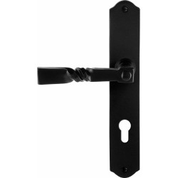 GPF6245600242-22 SMEEDIJZER ZWART, NOKKA DEURKRUK OP SCHILD SMEEDIJZER ZWART 238X41X4MM LINKS-/RECHTSWIJZEND
