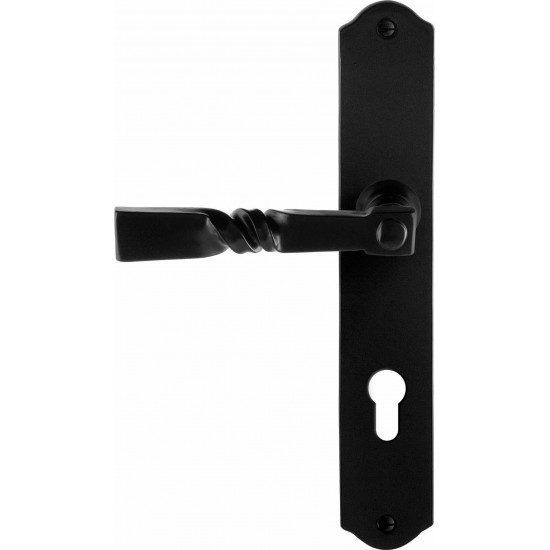 GPF6245.60L/R SMEEDIJZER ZWART NOKKA DEURKRUK OP SCHILD PC72, 238X41X4