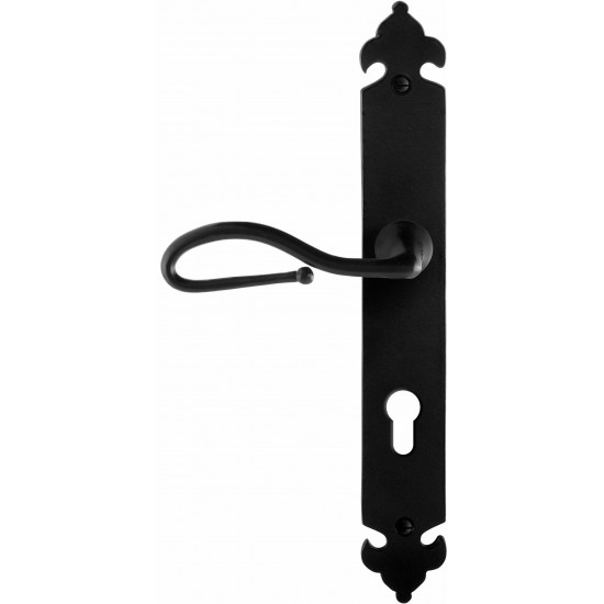 GPF6260.60L SMEEDIJZER ZWART LUMI DEURKRUK OP LANGSCHILD PC72, 291X41X