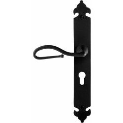 GPF6260600232-25 SMEEDIJZER ZWART, LUMI DEURKRUK OP LANGSCHILD SMEEDIJZER ZWART 291X41X4MM, LINKSWIJZEND GPF6260600232-25 SMEEDIJZER ZWART, LUMI DEURKRUK OP LANGSCHILD SMEEDIJZER ZWART 291X41X4MM, LINKSWIJZEND