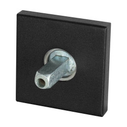 GPF810002400 ZWART, ROZET VIERKANT 50X50X8 MM MET VASTGELASTE KNOPVASTZETTER