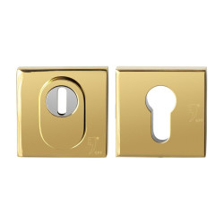 GPF9387P3S199 PVD MESSING, GPF9387.P3 VEILIGHEIDSROZET VIERKANT 54 MM SKG*** MET KERNTREK