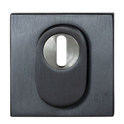 GPF9387P1O199 PVD ANTRACIET, GPF9387.P1 VEILIGHEIDSBUITENROZET VIERKANT 54 MM SKG*** MET KERNTREK