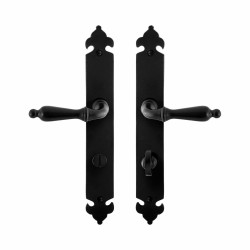 GPF6215600886-25 SMEEDIJZER ZWART, MUKI DEURKRUK OP LANGSCHILD SMEEDIJZER ZWART 291X41X4 MM